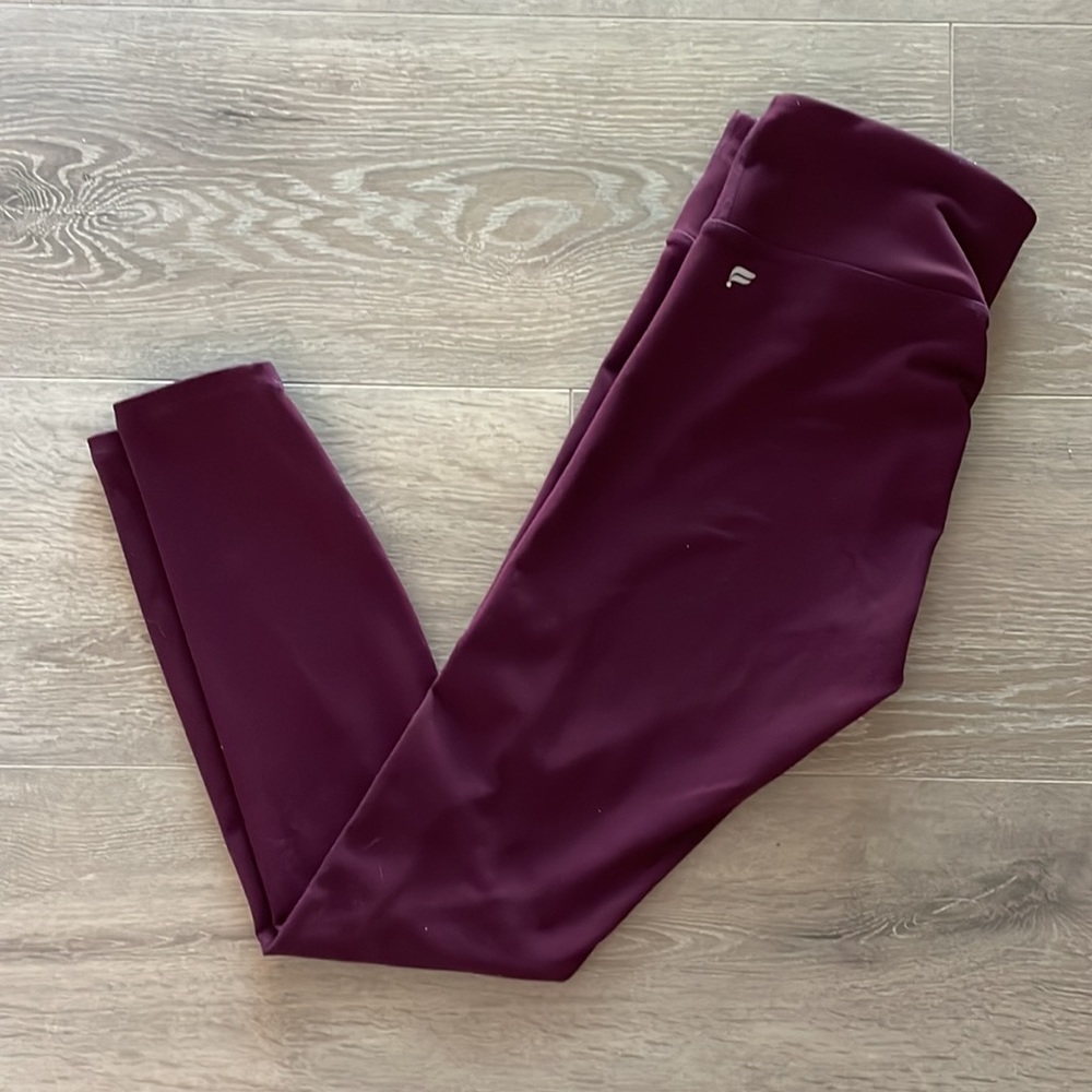 Fabletics leggings. Purple mid rise. 7/8 length. Power hold
